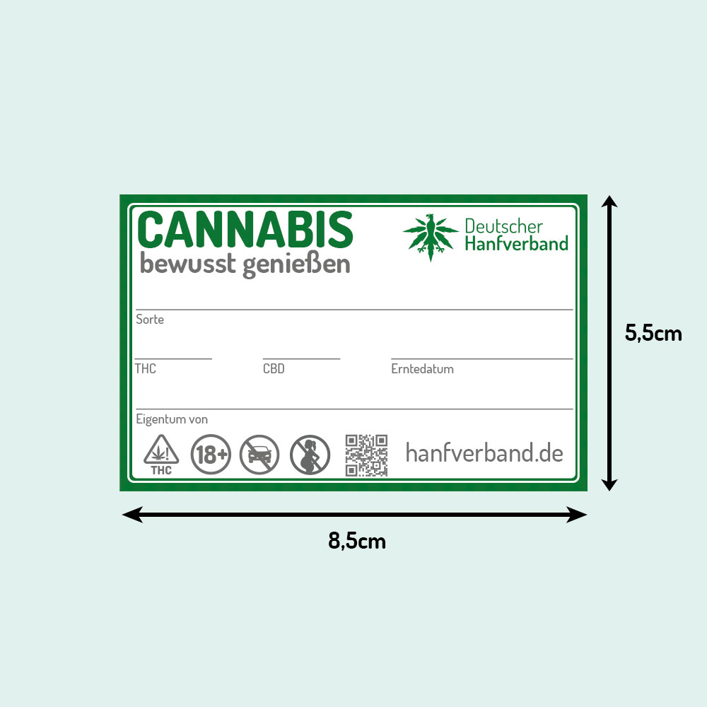 25 Aufkleber / Etiketten „Cannabis Aufbewahrung“